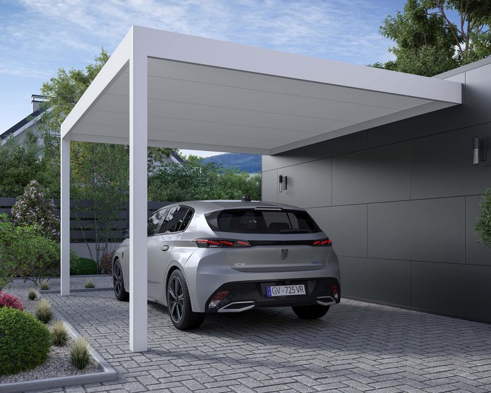 Carport en aluminium blanc Gypass