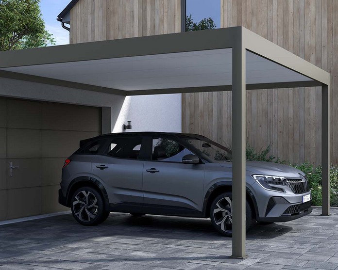 Carport en alu gris Gypass