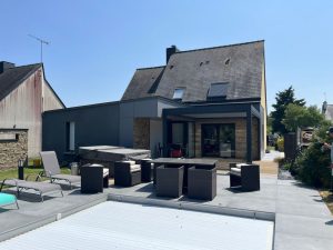 Terrasse avec pergola en aluminium sur-mesure