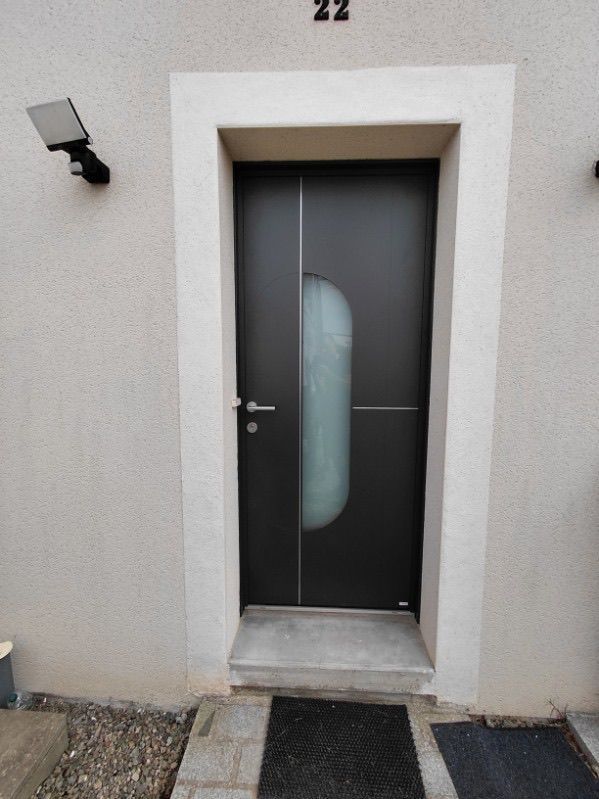 Porte d'entrée mixte bois aluminium