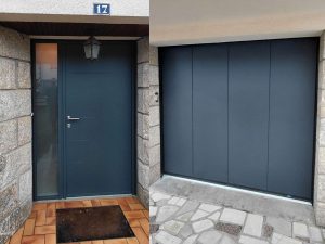 Porte d'entrée et porte de garage en aluminium