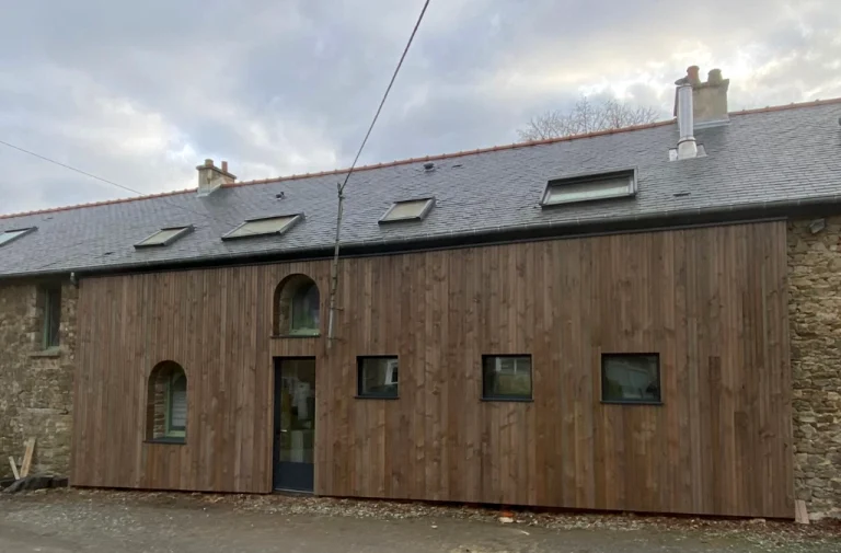 bardage bois douglas renovation ferme bruz