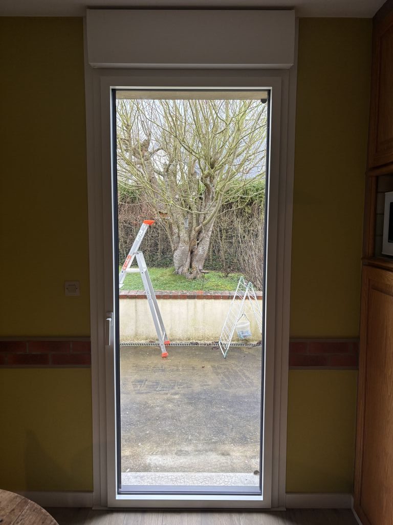 Porte d'entrée vitrée en aluminium