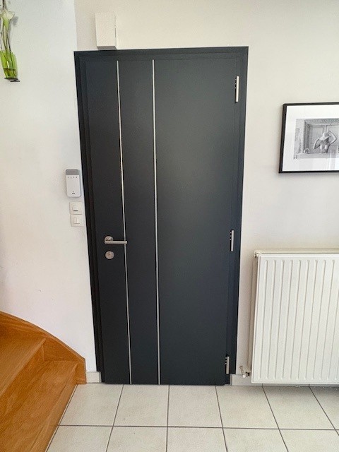 Porte d'entrée en alu avec serrure sécurisée