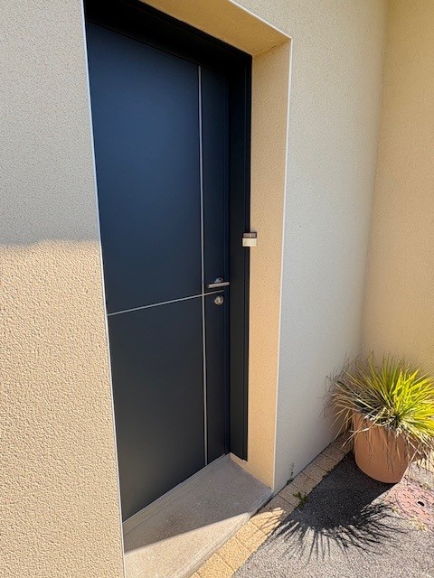 Porte d'entrée moderne en aluminium