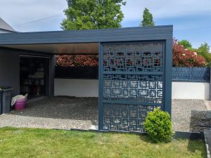 Carport grande taille en alu installé à Guichen