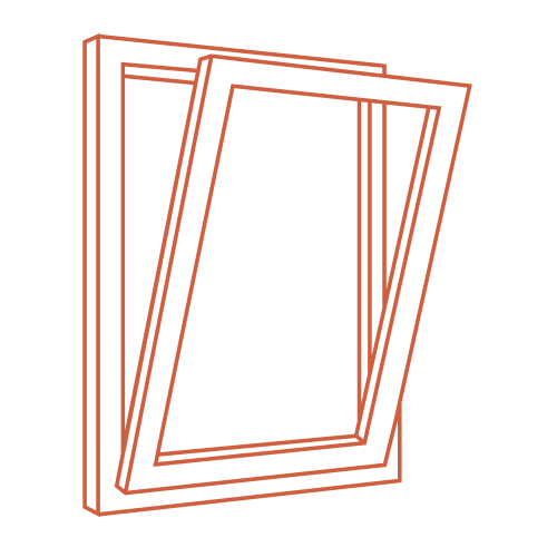 Illustration d'une fenêtre oscillo-battante en aluminium — solution de menuiserie moderne à Rennes et en Ille-et-Vilaine