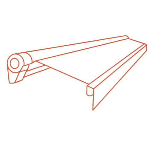 Illustration d’un store banne semi-coffre pour terrasse ou balcon